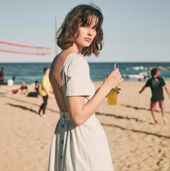 Sezane Gold Midi Dress - Picture 7 of 16